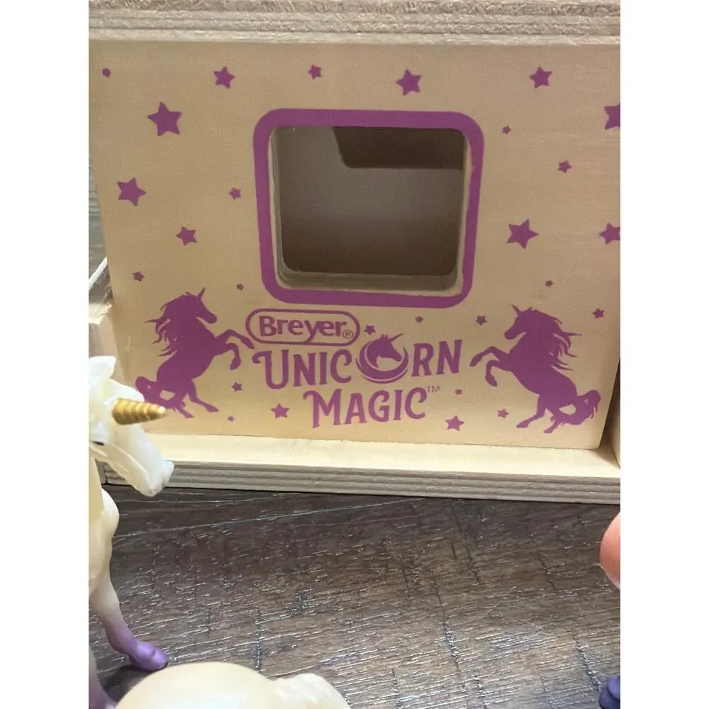 Breyer Unicorn Magic Wooden Stable Playset w/ 5 Colorful Miniature Unicorns